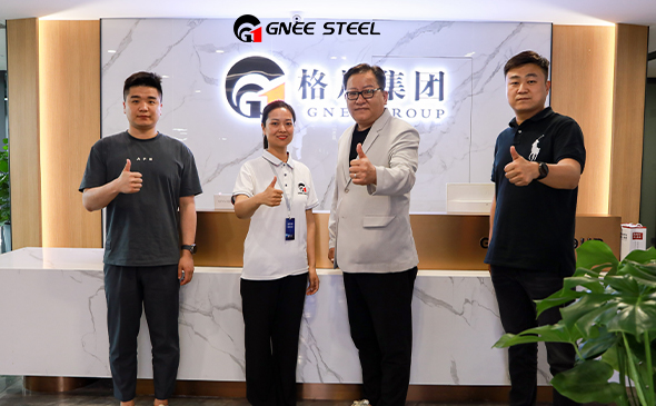 Korean customers come to GNEE to purchase hot-dip galvanized steel sheets
